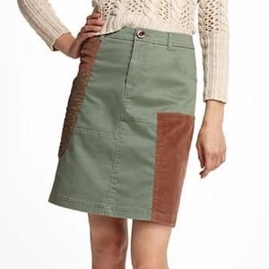 Anthropologie Green and Brown A-Line Skirt
